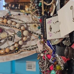 Craft Junk Jewelry Some wearable Bundle 3.10  pounds Costume Jewelry